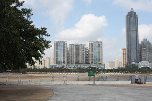 城市河畔风景与高楼