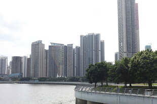 城市河畔高楼景观
