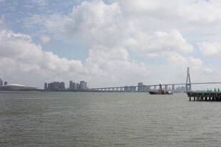 海滨城市桥梁与水域景观