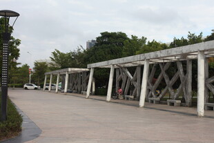 户外木质廊架景观