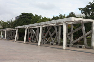 户外木质廊架景观