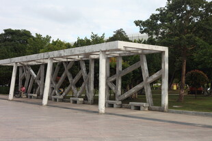 户外木质廊架景观