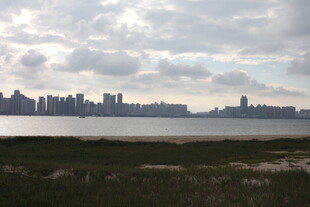 城市天际线与开阔前景景观