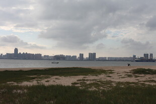 海滨城市风光远眺