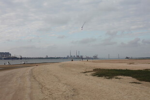 海边空旷沙地远眺景象