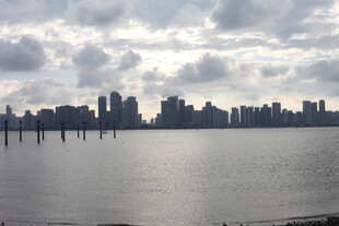 城市水边天际线景观