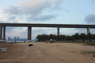 郊外大桥下的开阔场景