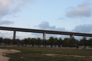 黄昏下的高架桥景观