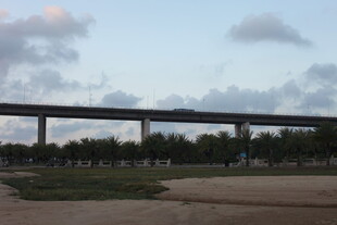 黄昏下的高架桥景观