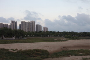 城郊远景高楼与开阔地