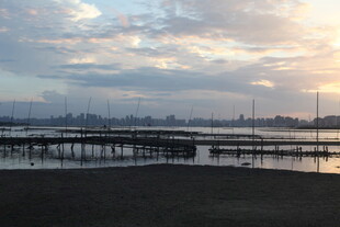 海边码头日落美景