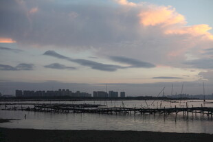 海滨暮色中的迷人天际线