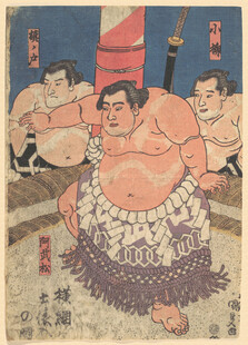 相扑力士对决图