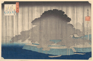 日式浮世绘风格海景画作