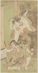 日本浮世绘武士战斗场景