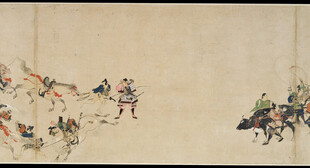 古代狩猎骑马场景图