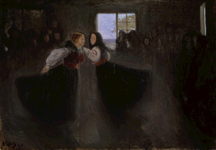 华丽舞台上的舞者表演