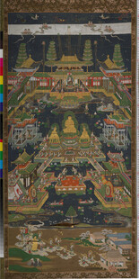 古代精美佛教题材织锦画