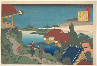 日式风景绘人物活动场景