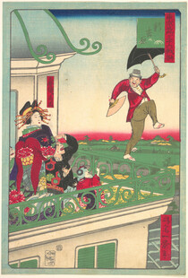 复古风格儿童欢乐玩耍场景