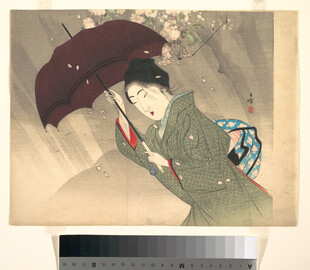 撑伞的和服女子