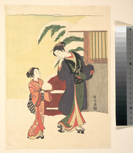 日本传统服饰母子互动图