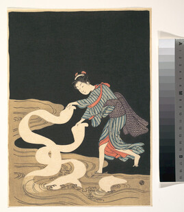 古代人物驭蛇场景图