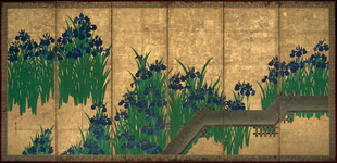 中式山水屏风画