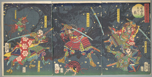 古代武士战斗绘画场景