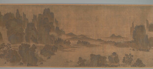 古代山水人物画卷场景