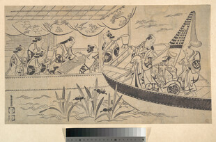 古代舟船出行场景图