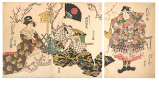 日本传统浮世绘人物画作