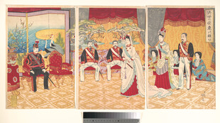 古代宫廷人物场景画作