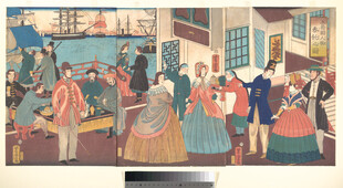 热闹集市中的人群场景