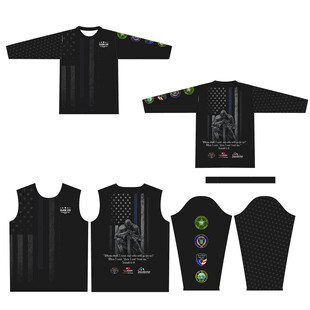 黑色圆领长袖服饰设计展示