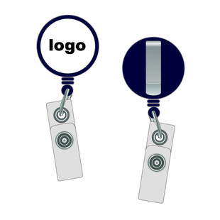 圆形自定义logo伸缩证件挂绳