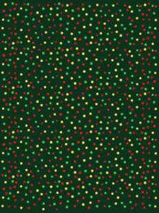 圣诞节绿色背景上的多彩花型图案