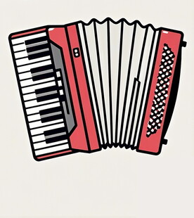 红色手风琴插画