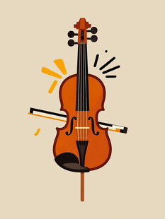 小提琴插画动感音乐元素