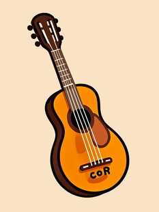 卡通风格的古典吉他