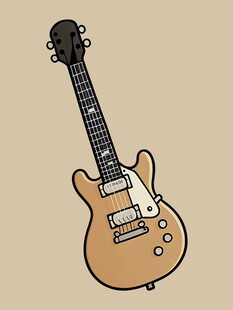 复古风格电吉他插画