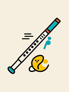 长笛与小黄鸭的可爱组合