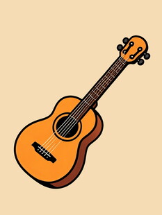卡通风格的尤克里里乐器