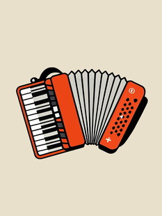 复古风格手风琴插画