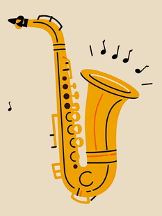 金色萨克斯奏响音乐旋律