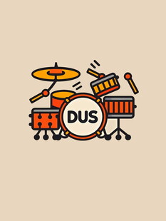 卡通风格架子鼓图案