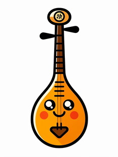 可爱卡通造型的琵琶乐器