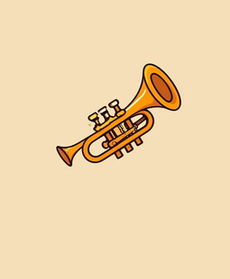 卡通风格的小号插画