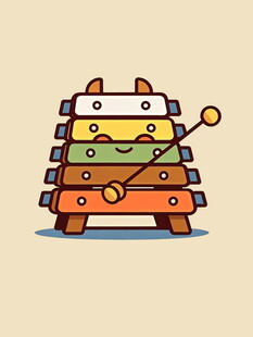 卡通风格的木琴乐器