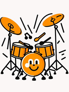 卡通笑脸架子鼓组合